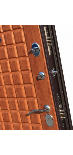 Входная металлическая дверь Троя Бордо золотистый дуб image 4